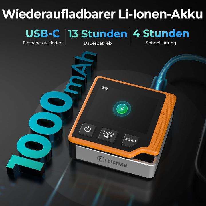 CIGMAN 80M 3 in 1 Digitales Laser Entfernungsmesser, Laser-Messgerät mit LCD-Hintergrundbeleuchtung,