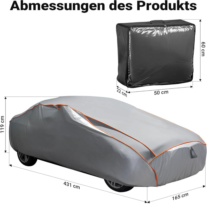 XPOtool Vollgarage für Auto Grösse M 431x165x119cm Schutz vor Hagel, wasserdicht, lackschonend, Auto