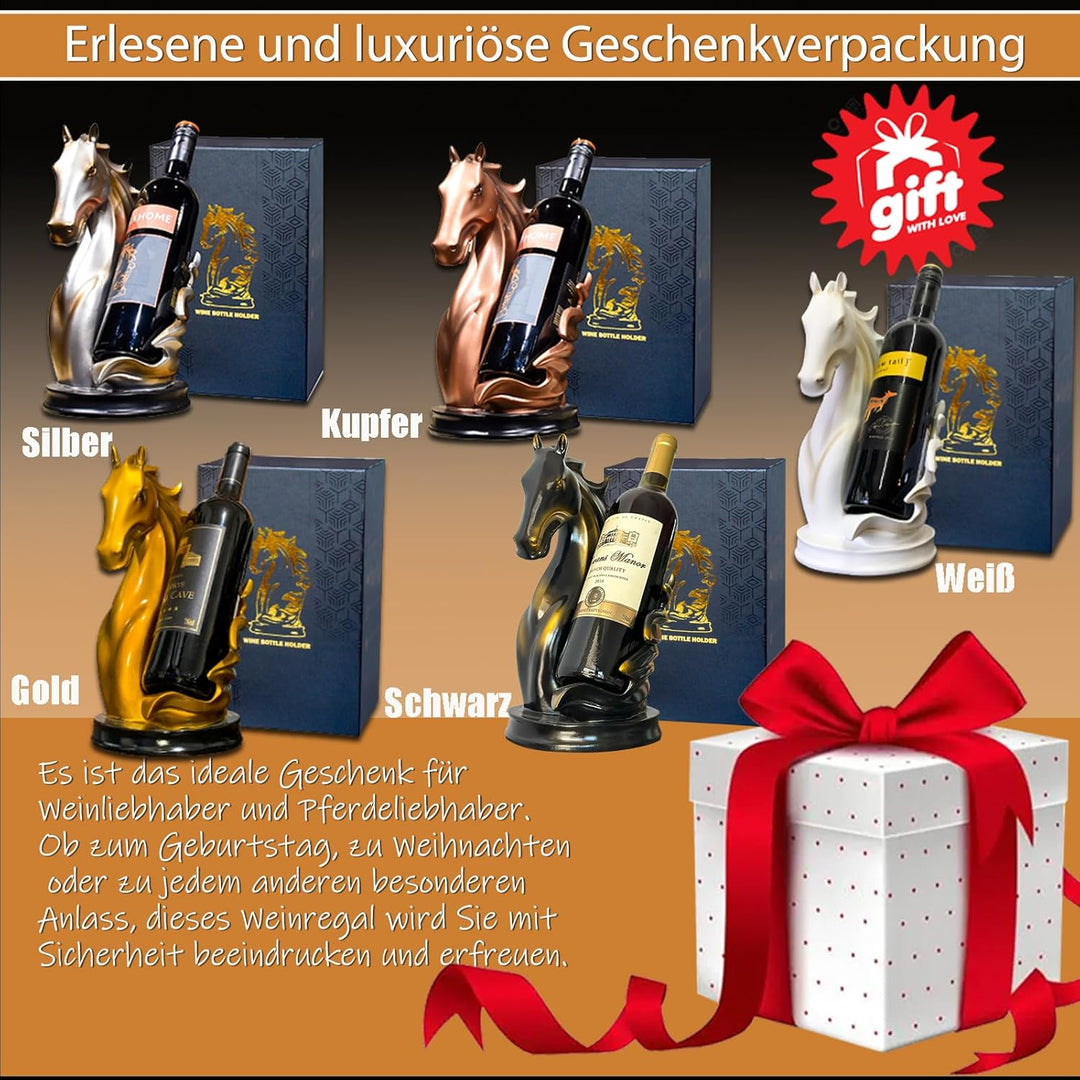 YINGAVERSAI Weinflaschenhalter Weinregale Tischpferd Statue als Zuhause Küche Weinkeller Dekorative