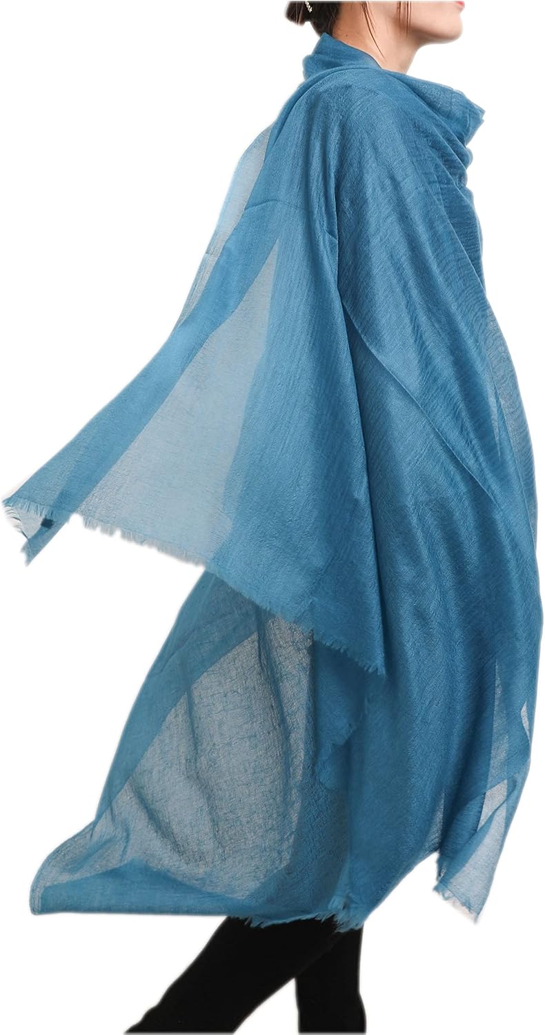 Damen 100% Kaschmir feder-leicht Ring Pashmina Schal Abendkleid Stola aus hauch-dünn 200 garn Cashme