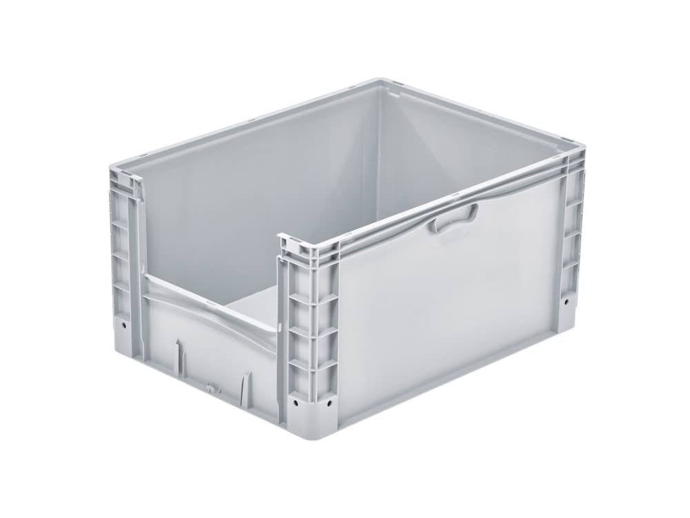 PROREGAL Euro-Norm Grossbehälter Insight | HxBxT 42x60x80cm | 168 Liter | Grau | Eurobehälter, Trans