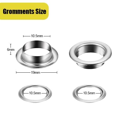 HAPDEN Ösen Set 10mm - [500 Stück] Passend für die HAPDEN Ösenzange - Ösen [Innen-Ø 10mm] ideal für