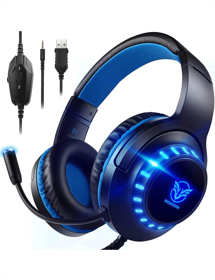 Pacrate Gaming Headset für PS4/PS5/Xbox One/PC/Nintendo Switch, PS4 Kopfhörer mit Kabel Xbox Headset