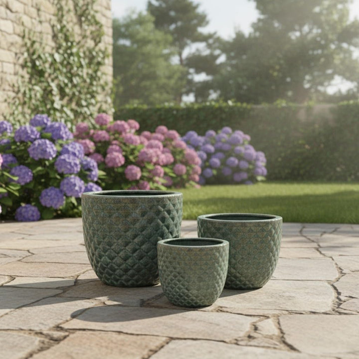 Teramico Frostfester Pflanzkübel aus Premium-Steinzeug | Glasierter Keramik-Pflanztopf in einzigarti