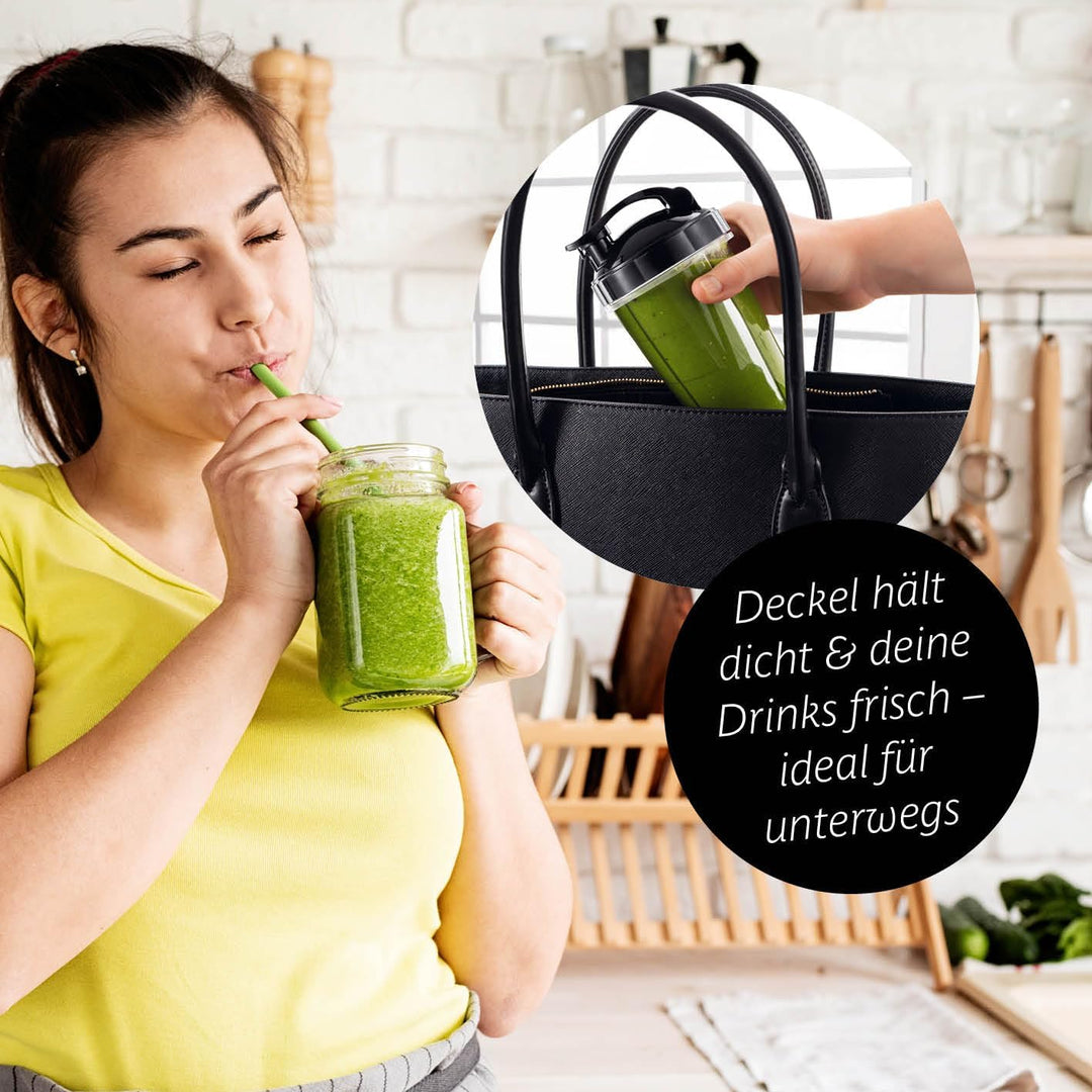 GOURMETmaxx Mr. Magic Power Pro Mixer 400 Watt | Smoothie Maker mit to go Deckel | Standmixer mit Mi