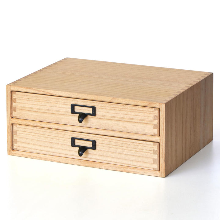 KIRIGEN Bürokommode aus Holz mit 2 Schubladen, flache Ausführung – Desktop-Dateiorganisation für Mas