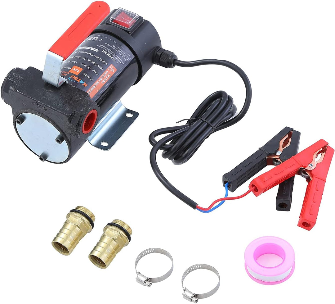 KATSU Diesel Transferpumpe, 175Watt 12 V DC Selbstansaugend, Tragbar, Heizöl für Traktoren Wohnwagen