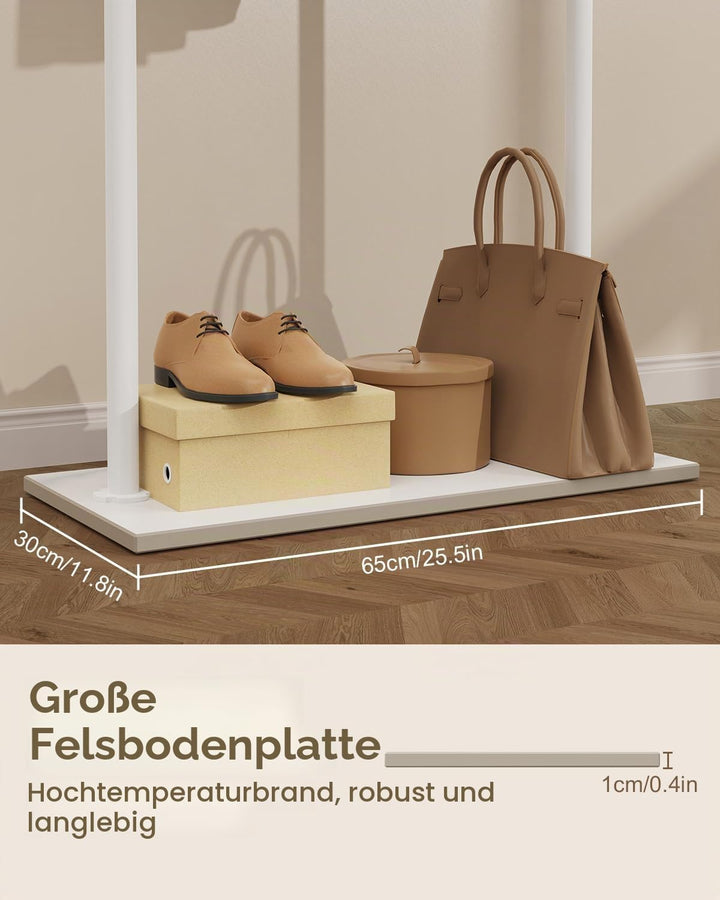 Stabil Metall Garderobenständer, Grosse Freistehend Kleiderständer für Kleidung mit Rock Slab Base u