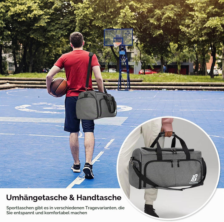 Sporttasche Reisetasche für Damen und Herren Trainingstasche Gym Bag mit Schuhfach und Nassfach Duff