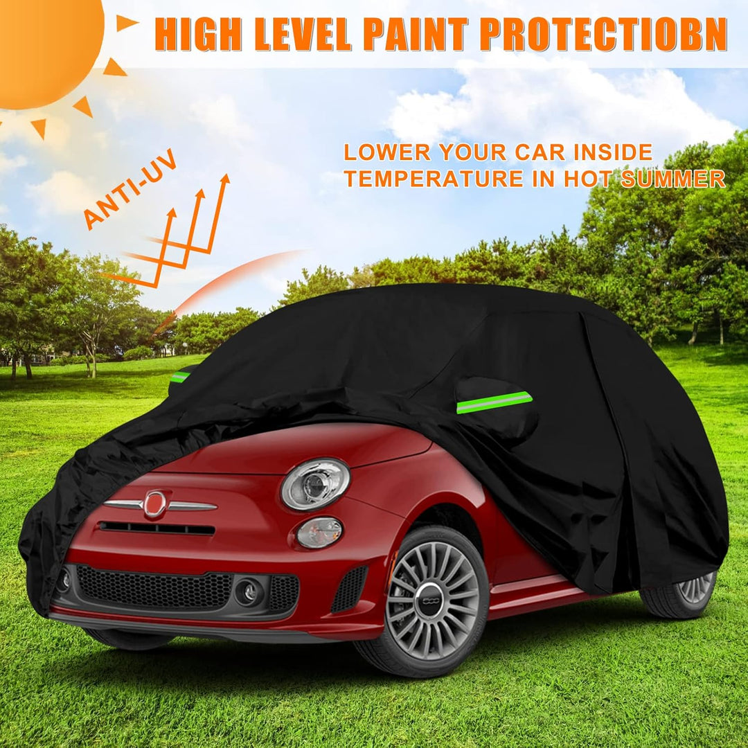Wasserdicht Autoabdeckung Ersatz für 2007-2024 FIAT 500/500C/500E/Abarth, Vollgarage Autoplane Auto