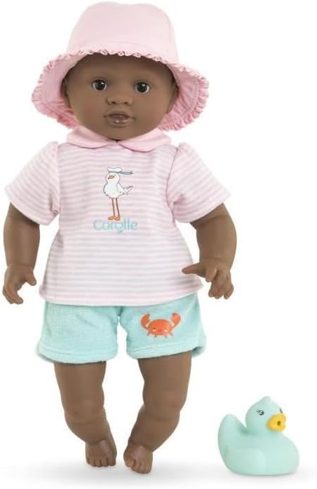 Corolle Mon Premier Poupon Badebaby Alyzée, Weichkörper-Badepuppe mit Badetier, Schlafaugen, abnehmb