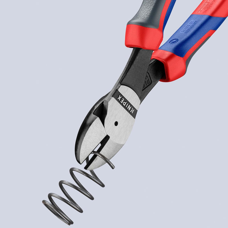 Knipex Kraft-Seitenschneider schwarz atramentiert, mit Mehrkomponenten-Hüllen 200 mm (SB-Karte/Blist