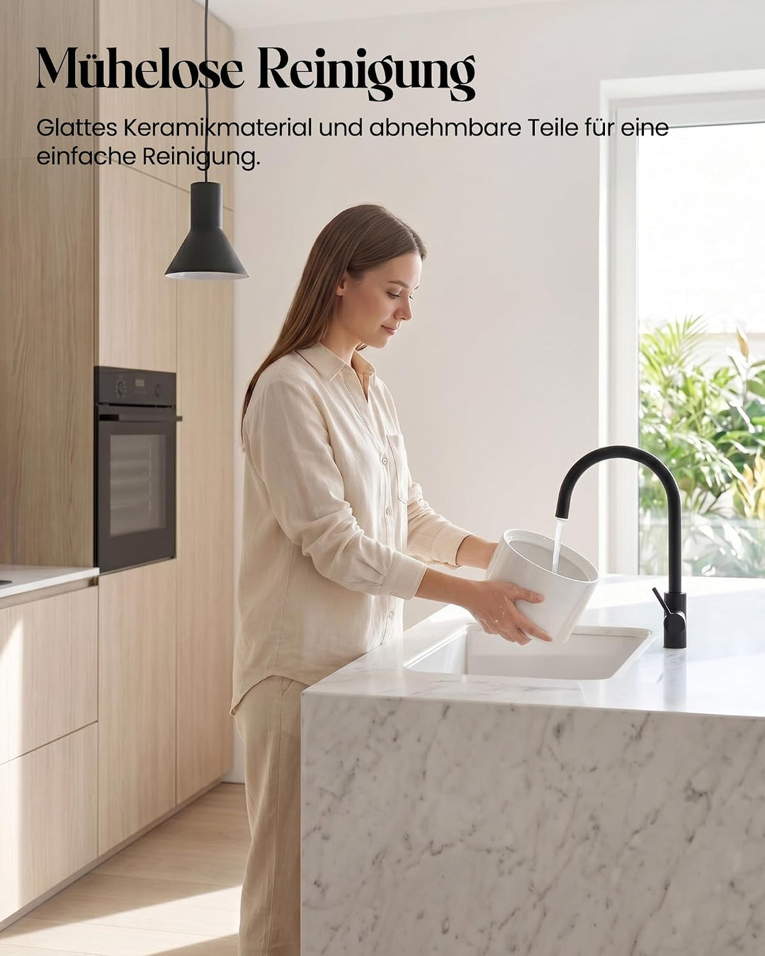 Kittyspout Katzenbrunnen Keramik Weiss, 1,2L Trinkbrunnen für Katzen mit Kupferrohr, 3 Wasserstufen,