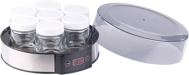 Rosenstein & Söhne Joghurtzubereiter: Joghurt-Maker mit Zeitschaltuhr, 7 Portionsgläser je 190 ml, 2