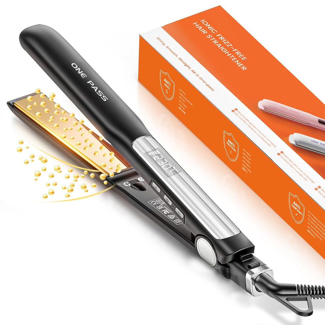 Faszin Haarglätter mit Platten aus glattem Titan, Glätteisen mit negativen Ionen, 20S schnelles Aufh