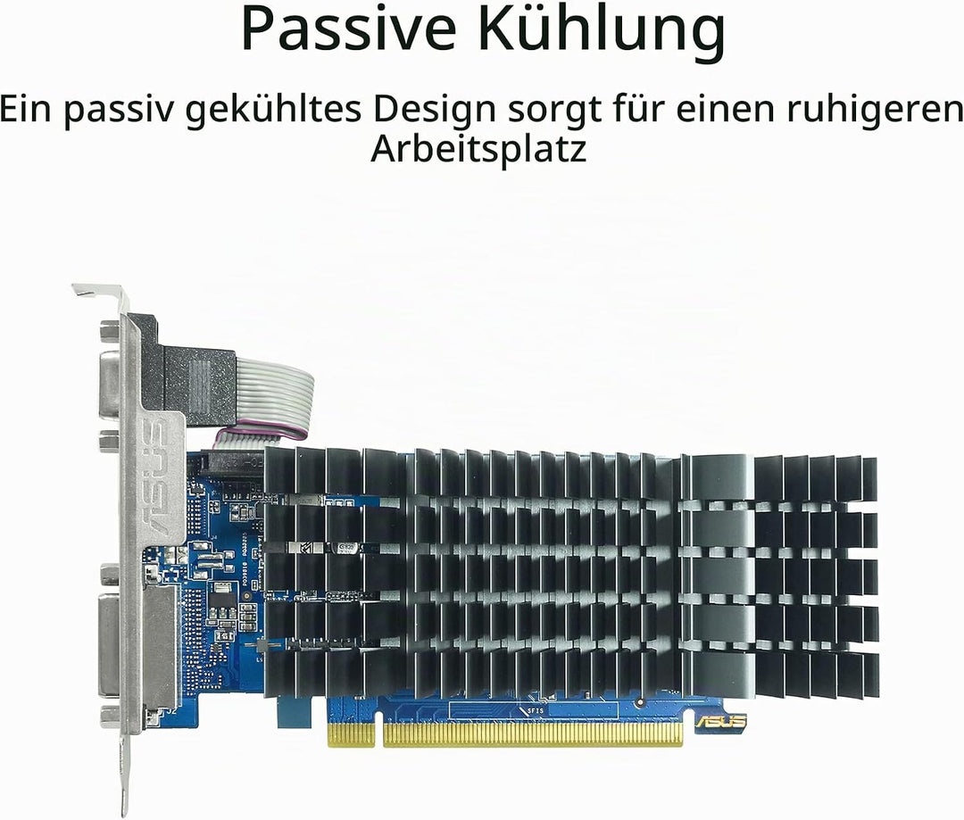 ASUS GeForce GT 710 (2GB DDR3 EVO Low-Profile-Grafikkarte für leise HTPCs, 2 GB, DDR3, 954 MHz) DDR3
