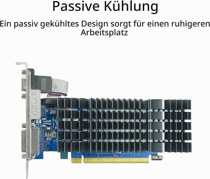 ASUS GeForce GT 710 (2GB DDR3 EVO Low-Profile-Grafikkarte für leise HTPCs, 2 GB, DDR3, 954 MHz) DDR3
