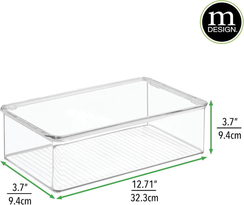 mDesign 4er-Set Kühlschrankbox – Kühlschrank Vorratsdose mit Deckel – lebensmittelechte Aufbewahrung