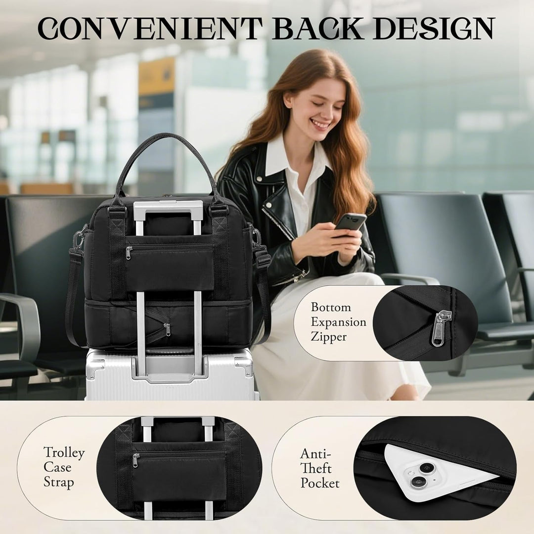 SEAFEW Reisetasche 24L, 40x30x20 Ryanair Handgepäck Tasche für Flugzeug Weekender Sporttasche Damen