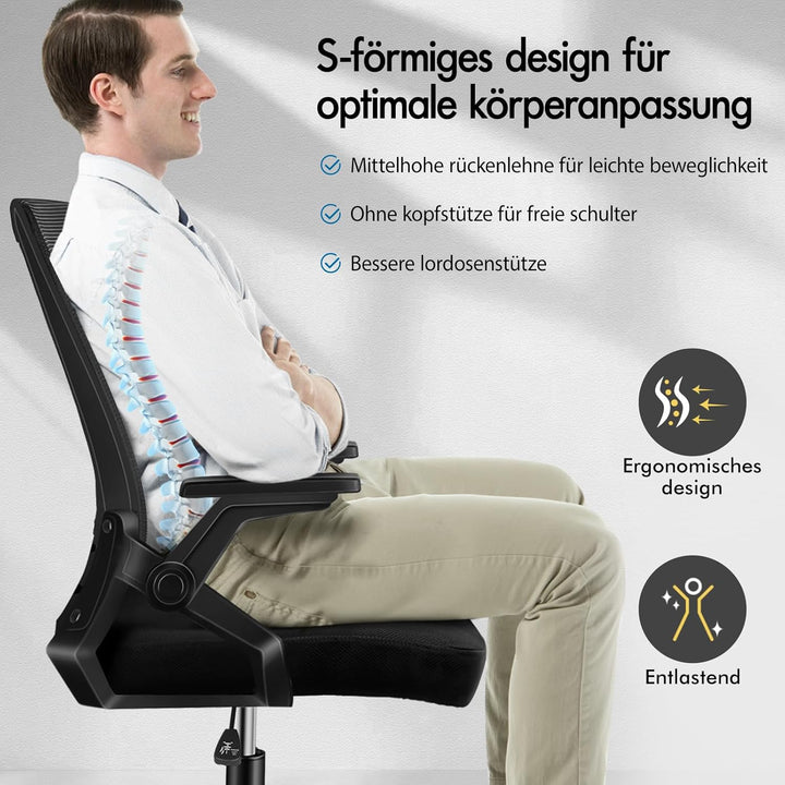 ALFORDSON Bürodrehstuhl, Hochlehner Netzstoff Gaming Sitz, Ergonomische Verstellbare Bequeme Armlehn
