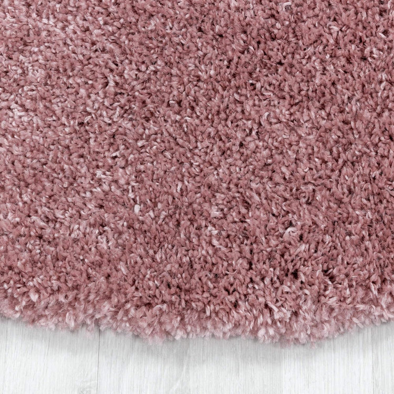 HomebyHome Teppich Wohnzimmer Hochflor Shaggy 50 mm Florhöhe Rosa 80x250 cm - Teppich Schlafzimmer L