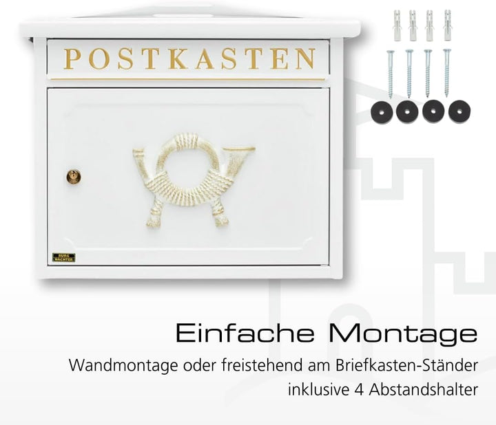 BURG-WÄCHTER Klassischer Briefkasten ohne Zeitungsfach und Namensschild, Verzinkter Stahl, Einwurf-F