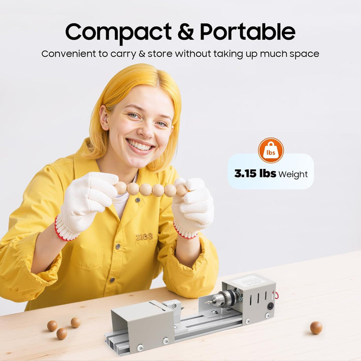 MEHOOSPVN Mini Drehmaschine präzise Drehbank Feindrehmaschine Perlen Maschine Mini-Beads Miniatur-Dr
