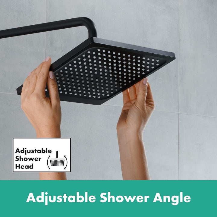 hansgrohe Duschkopf Crometta E, Kopfbrause Regendusche mit 1 Strahlart, Mattschwarz Mattschwarz ecki