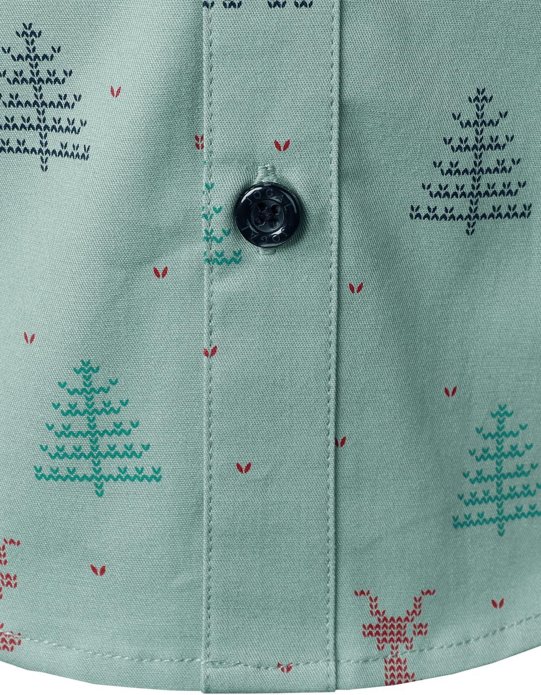 JOGAL Herren Funky Christmas Print Weihnachtsmann Hemd Langarm Button Up Freizeithemd Grosse Jungs 6