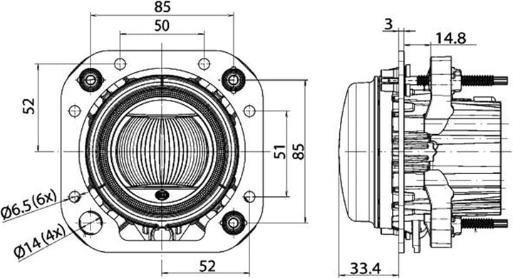HELLA - DE/LED-Fernscheinwerfer - 90mm Performance L4060 - ECE-R112/SAE SSB 674/E1 3831/ - 1F0 011 9