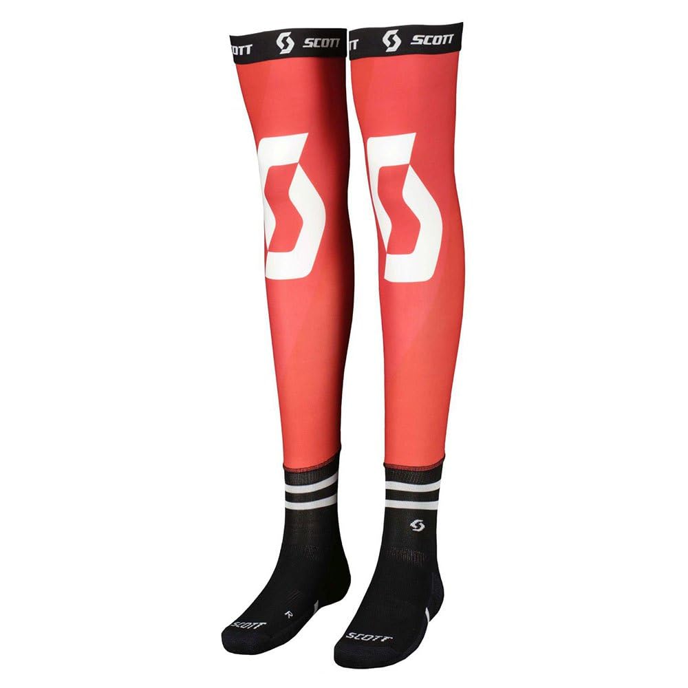 Scott Knee Brace MX Motocross Kniestützsocken rot/weiss 2025: Grösse: (M) 39-41
