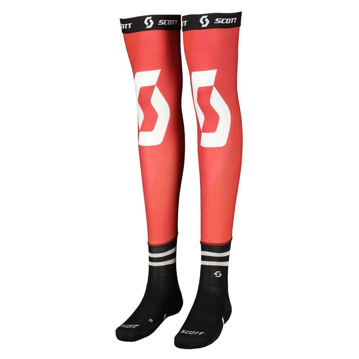 Scott Knee Brace MX Motocross Kniestützsocken rot/weiss 2025: Grösse: (M) 39-41