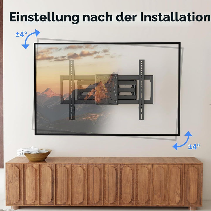 XINLEI Ultraflache TV-Wandhalterung für die meisten 37-86 Zoll Flachbild-/Curved-TVs bis 60 kg, Schw