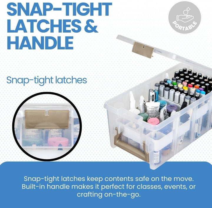 ArtBin Semi Satchel mit Zubehörablagen, Aufbewahrungsbehälter, transparent 2 Zubehörablagen, 2 Zubeh