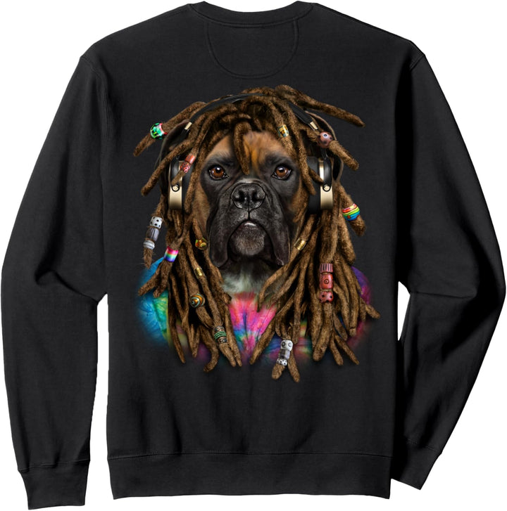 Deutscher Boxerhund mit Reggae-Dreadlocks-Haaren Sweatshirt