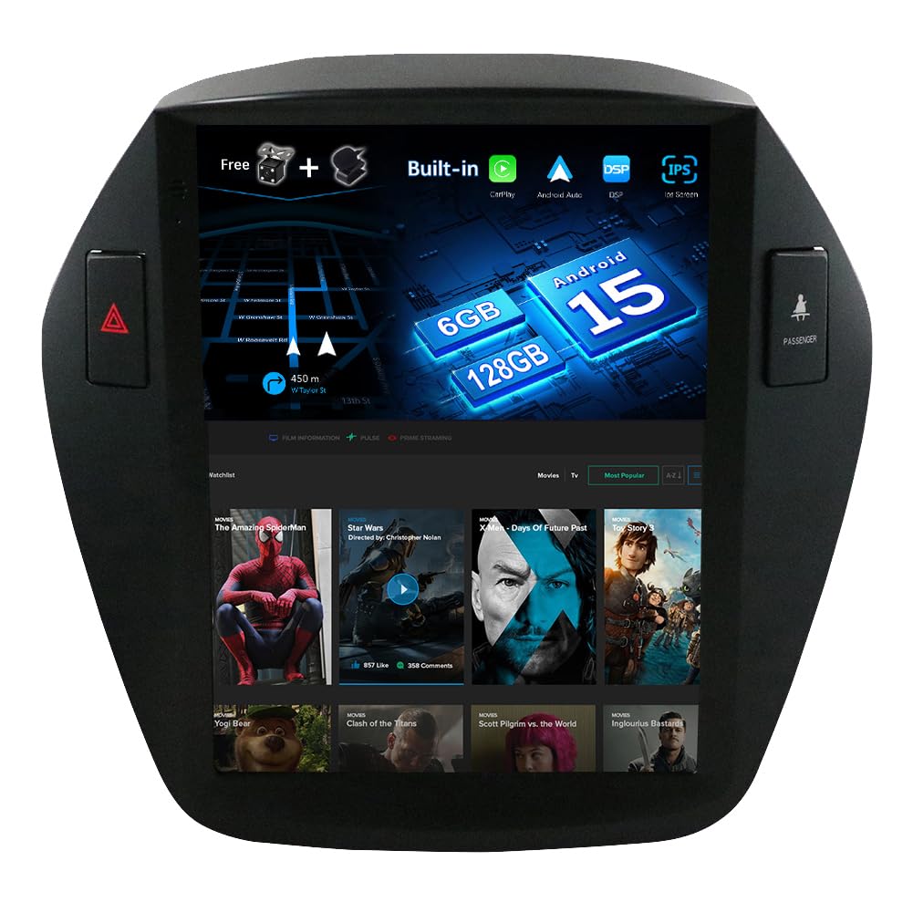 JOYX - 6G+128G - Android 15 IPS Autoradio Passt für Hyundai IX35 (2010-2017) - Kabellos CarPlay/Andr