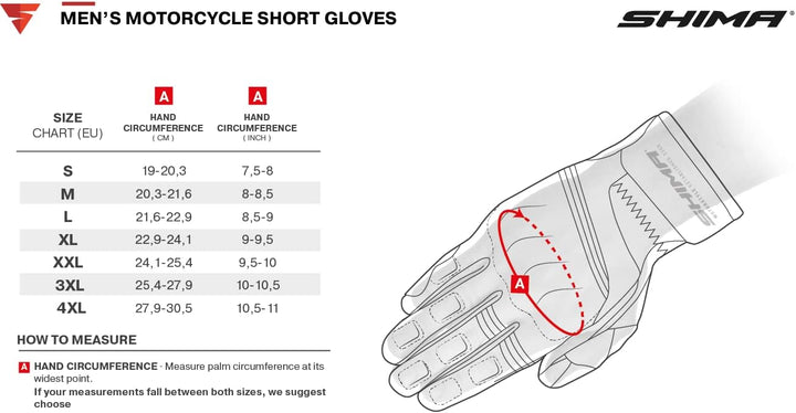 SHIMA SPARK 2.0 Motorradhandschuhe Herren | Touchscreen, Sommer, Sport Leder Handschuhe mit TPU Knöc