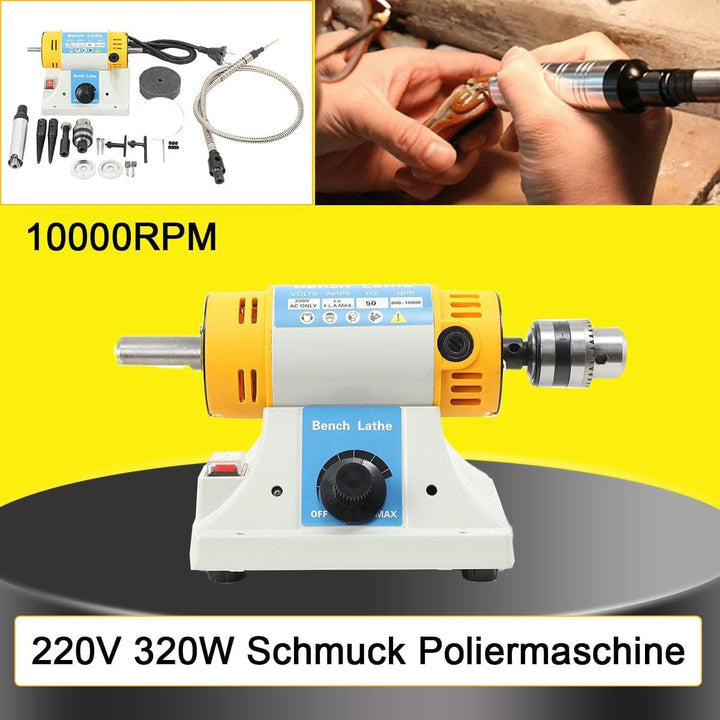Poliermaschine Set Schmuck Poliermaschine, 220V 320 Watt Elektrische Schleifmaschine Tischpolierer 1