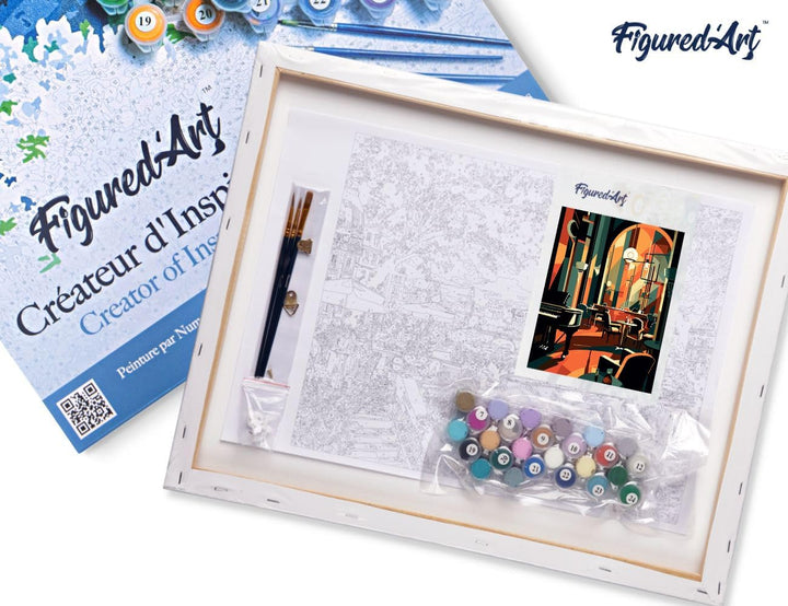 Figured'Art Malen Nach Zahlen Erwachsene Mit Rahmen Art-Deco-Club - Paint by Numbers Basteln DIY Bas