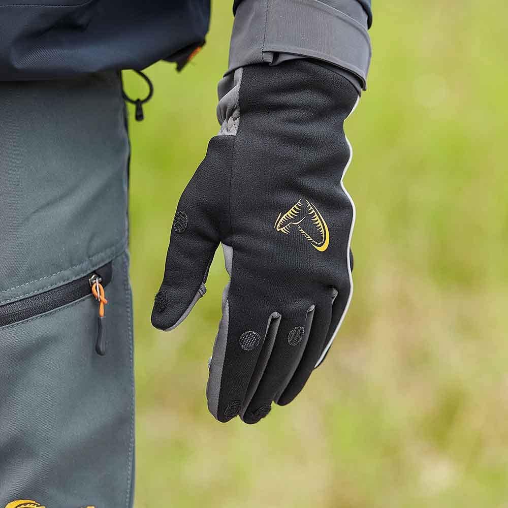 Savage Gear Softshell Winter Gloves Black - Angelhandschuhe XL, XL