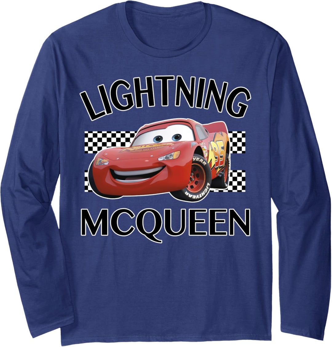 Disney Pixar Cars Lightning McQueen Finish Line Poster Langarmshirt