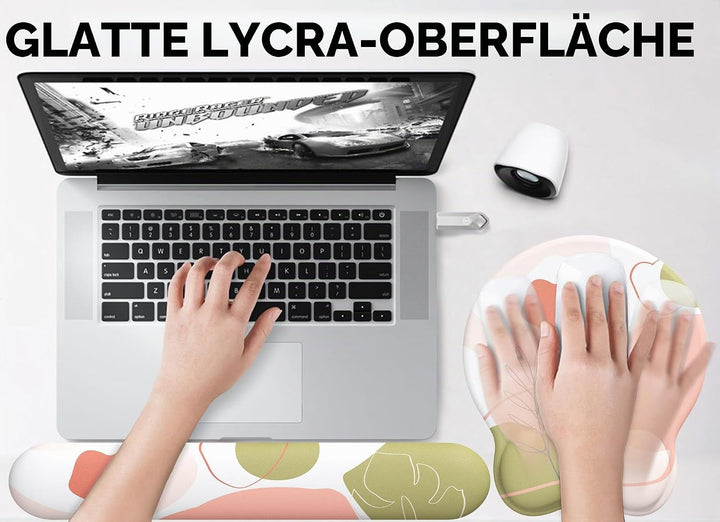 Giecy Mauspad mit handauflage und handballenauflage Tastatur, Ergonomisches Mouspad mit gelkissen &amp;
