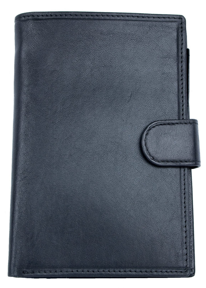 Damen Italienisches Schwarz Leder Portemonnaie Il Giglio mit herausnehmbarem Reisepass Tasche