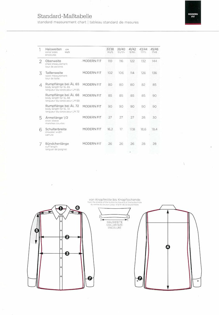 eterna Langarm Hemd MODERN FIT Popeline unifarben