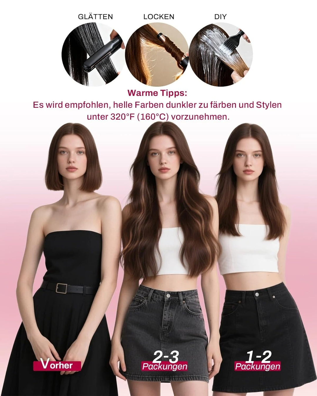 Moresoo Clip Extensions Echthaar Günstig Remy Haarverlängerung Clip in Extensions Echthaar Braun Ext