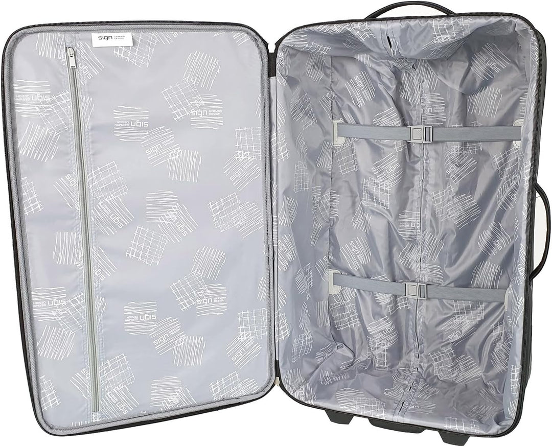 Stoffkoffer Trolley Reisekoffer Inline Rollen (Handgepäck-Mittel-Gross-Sehr Gross) (Schwarz, Sehr gr