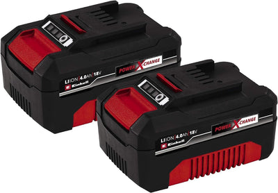 Original Einhell Akku PXC-Twinpack 4,0 Ah Power X-Change (Li-Ion, 18 V, 2X 4,0 Ah-Akkus, universell