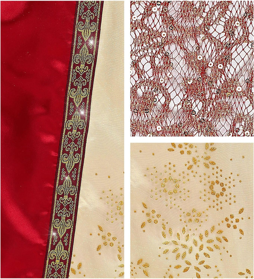 "MEDIEVAL PRINCESS" (dress with crinoline underskirt, headpiece with veil) - (L), L