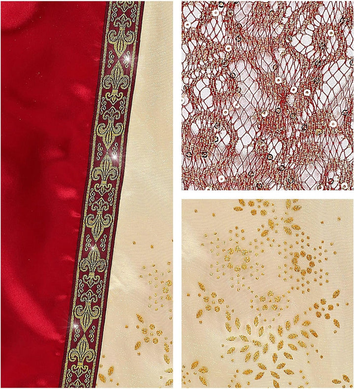 "MEDIEVAL PRINCESS" (dress with crinoline underskirt, headpiece with veil) - (L), L