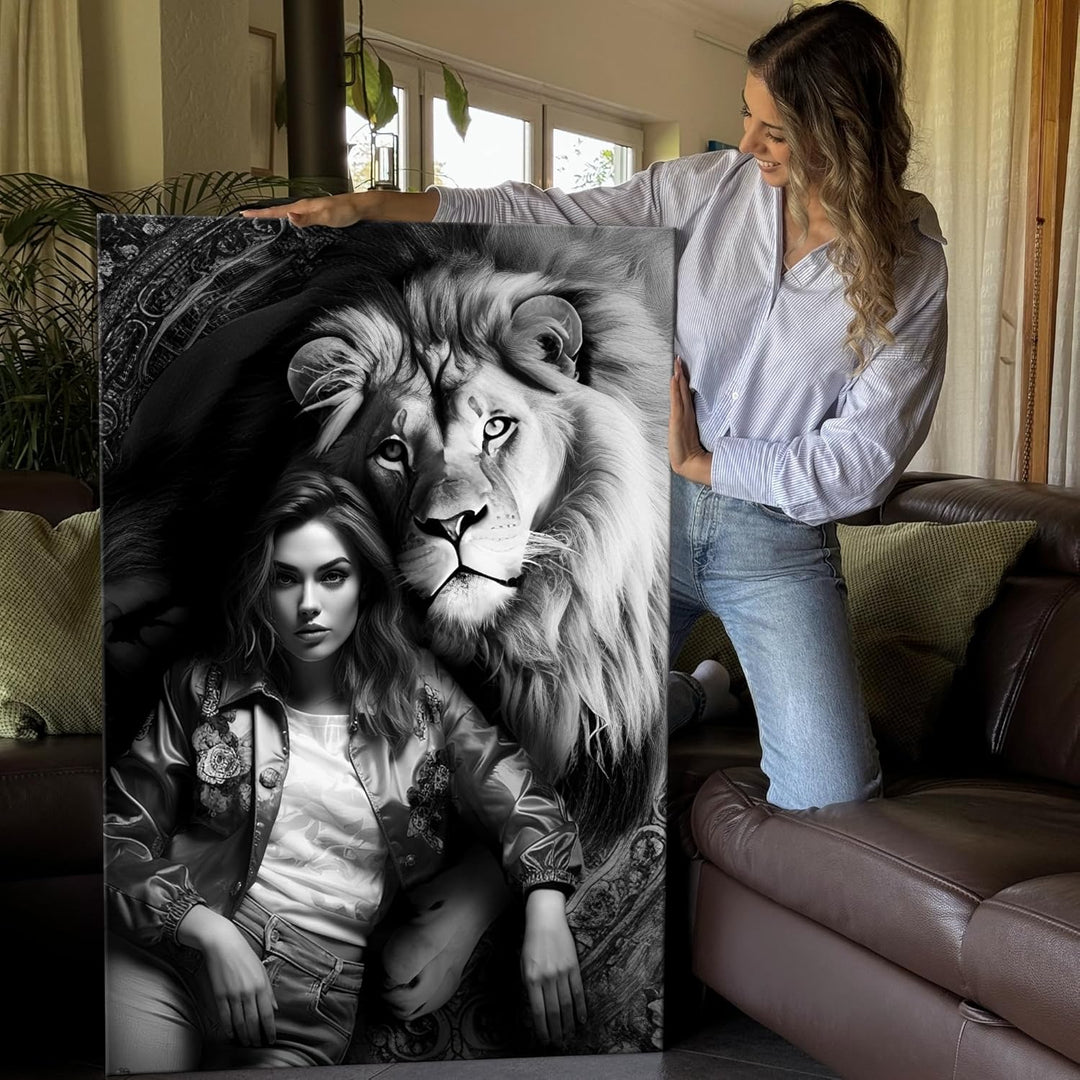 Artmazing | Löwe Bild | Poster &amp; Kunstdrucke | Bild Hochkant | Pop Art Bilder Leinwand | S Art Bilde